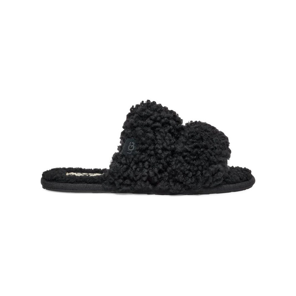 UGG Black Maxi Curly Scufetta Shearling Slipper Cozy Lounge Minimalist